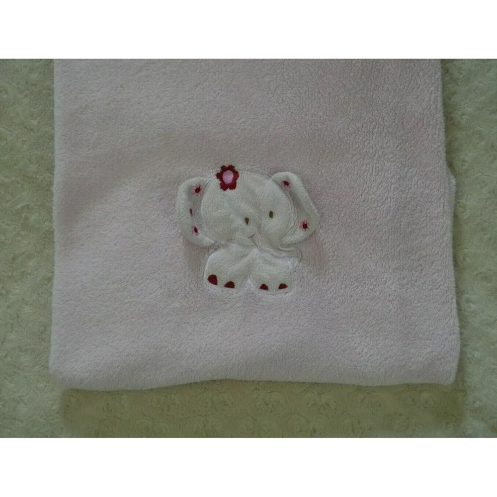 Baby Kiss Pink Elephant Baby Blanket Flowers Floral Security Lovey
